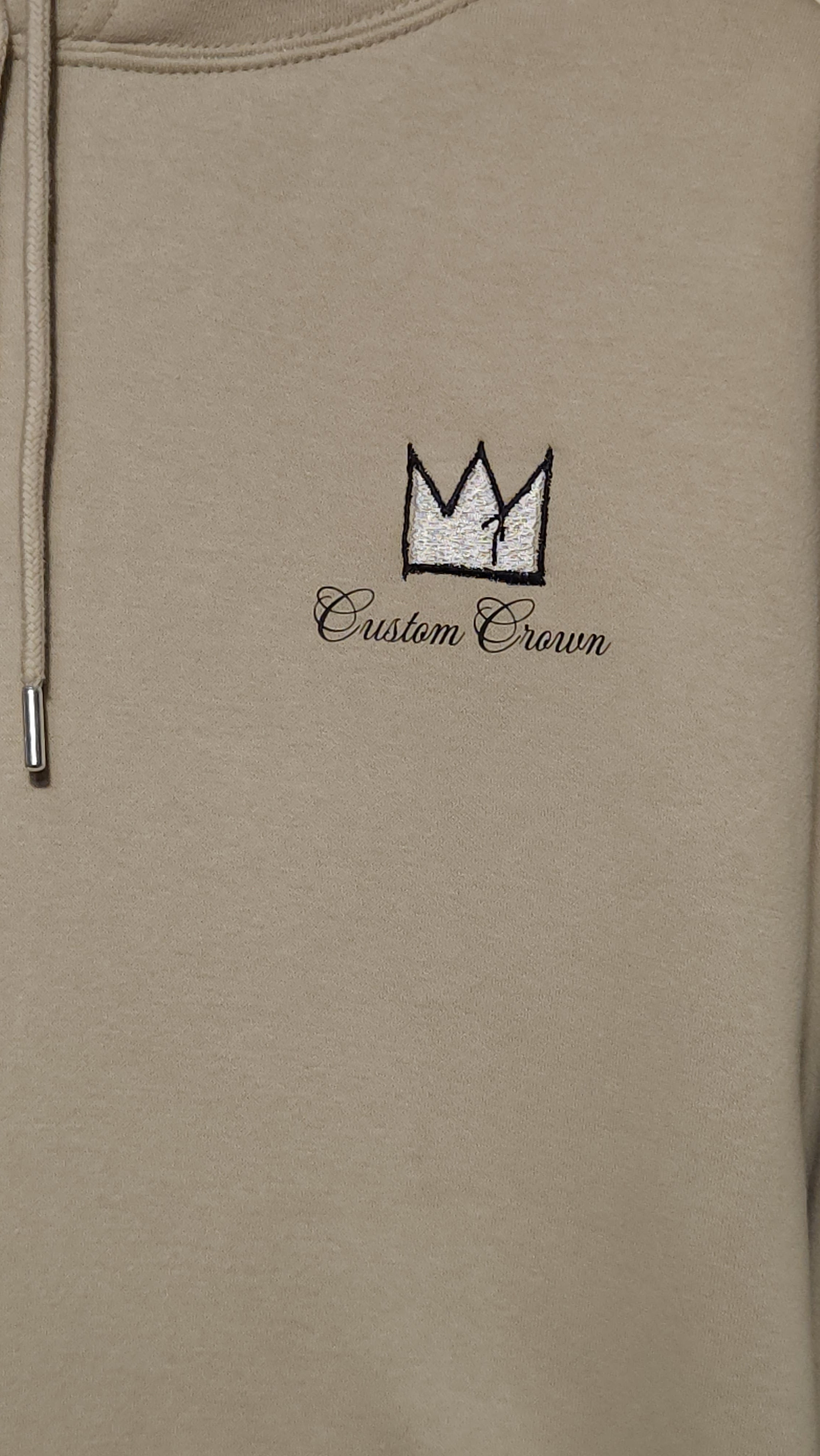 Unisex Silver Heavyweight Hoodie With Embroidery Crown