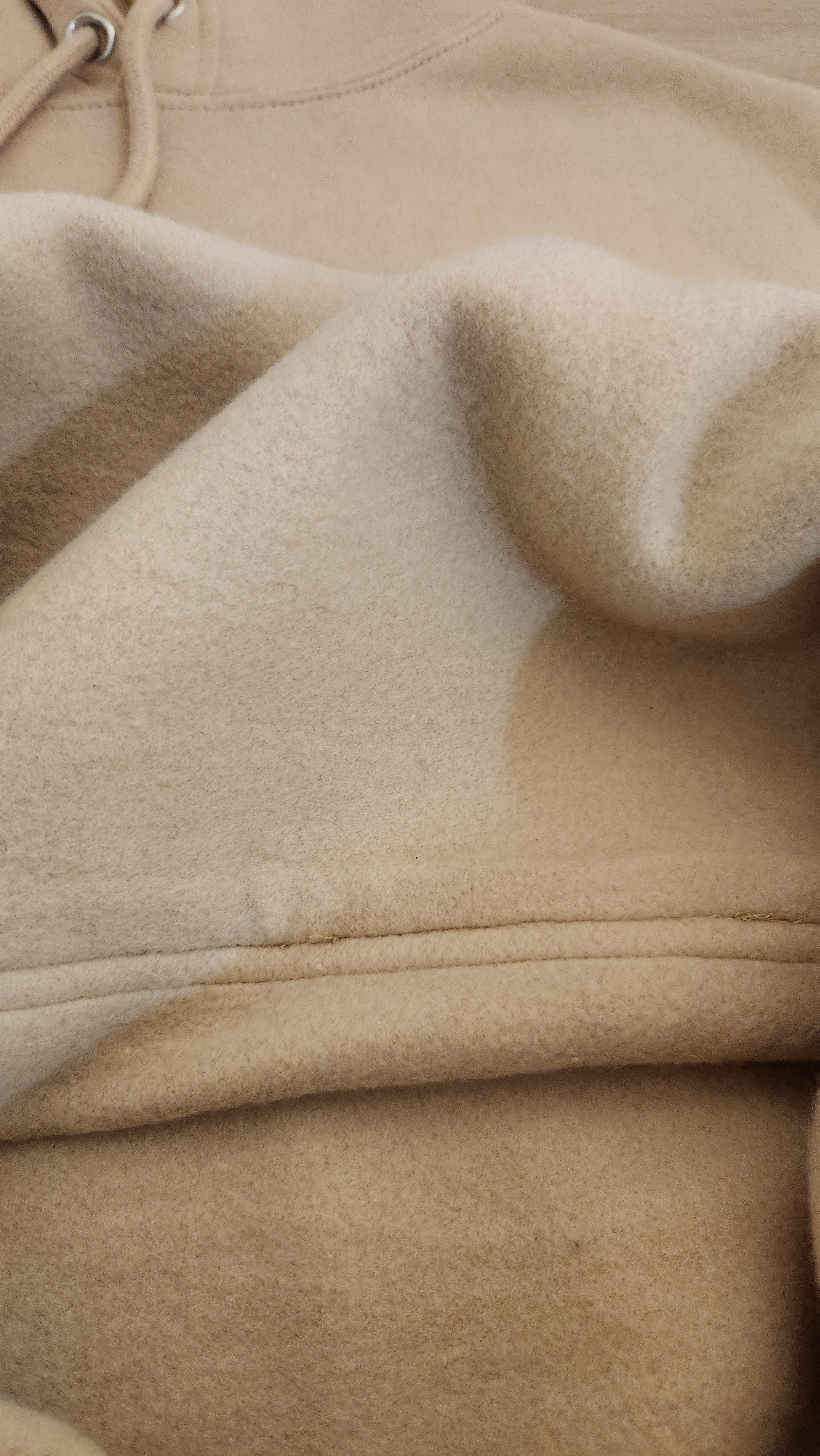 Unisex Beige Heavyweight Hoodie With Cute Teddy Wearing A Crown