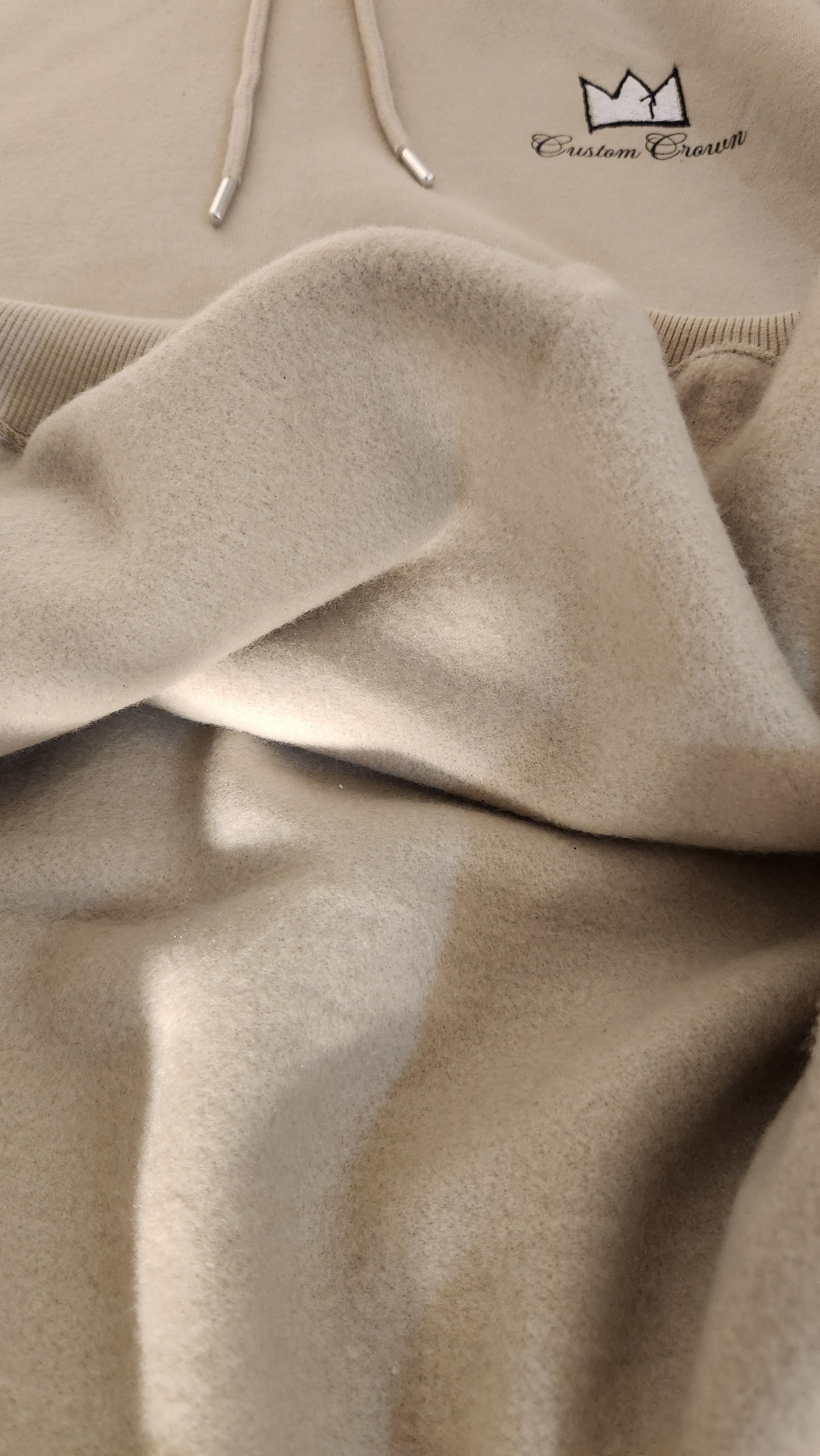 Unisex Silver Heavyweight Hoodie With Embroidery Crown