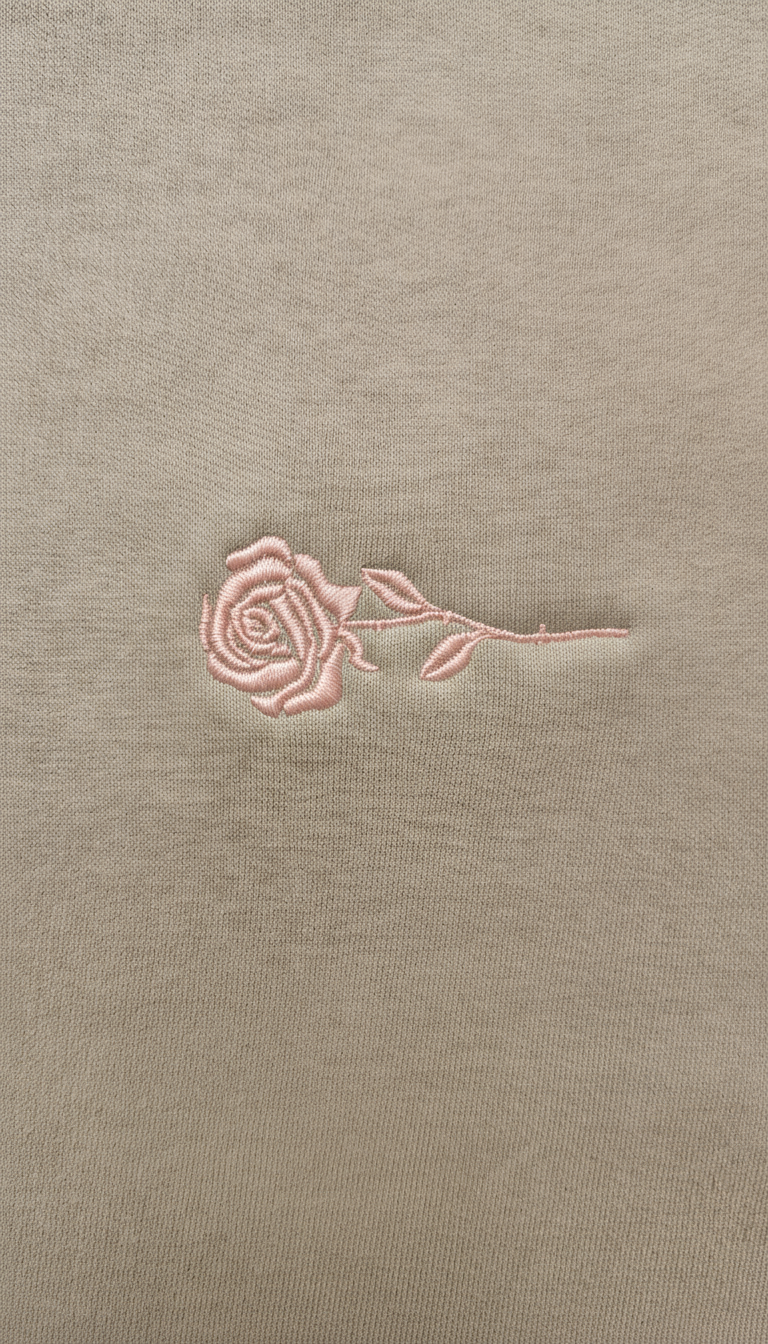 Natural Stone Crewneck Sweatshirt With Rose
