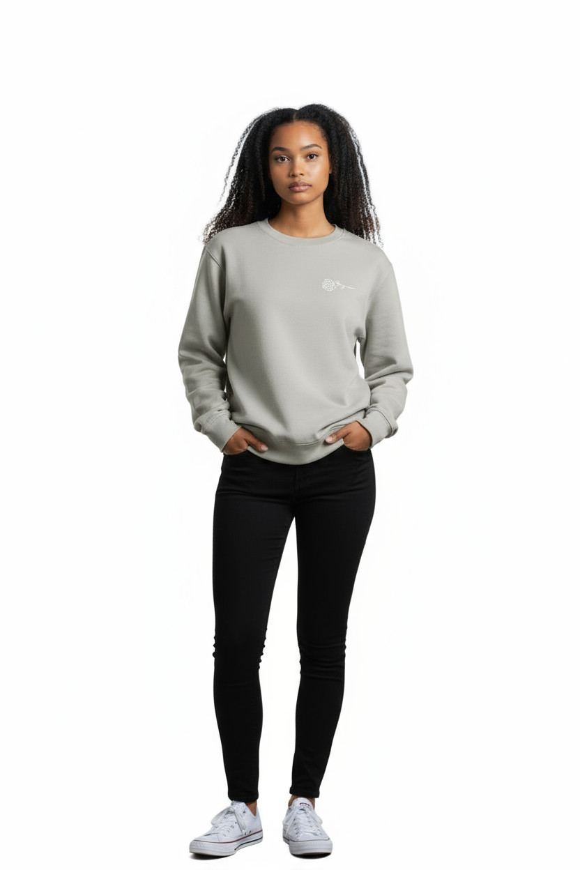 Natural Stone Crewneck Sweatshirt With Rose
