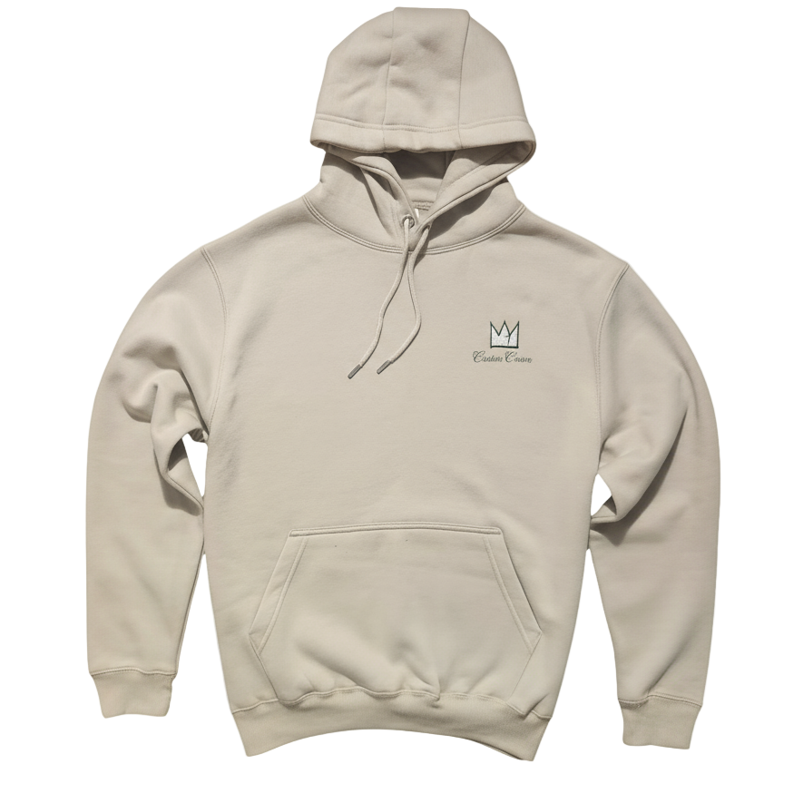 Unisex Silver Heavyweight Hoodie With Embroidery Crown