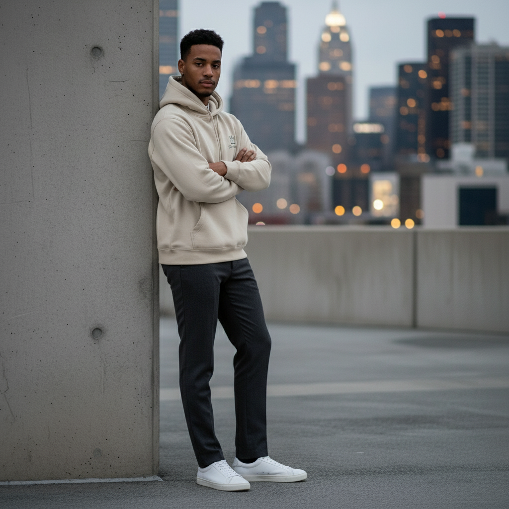 Unisex Silver Heavyweight Hoodie With Embroidery Crown