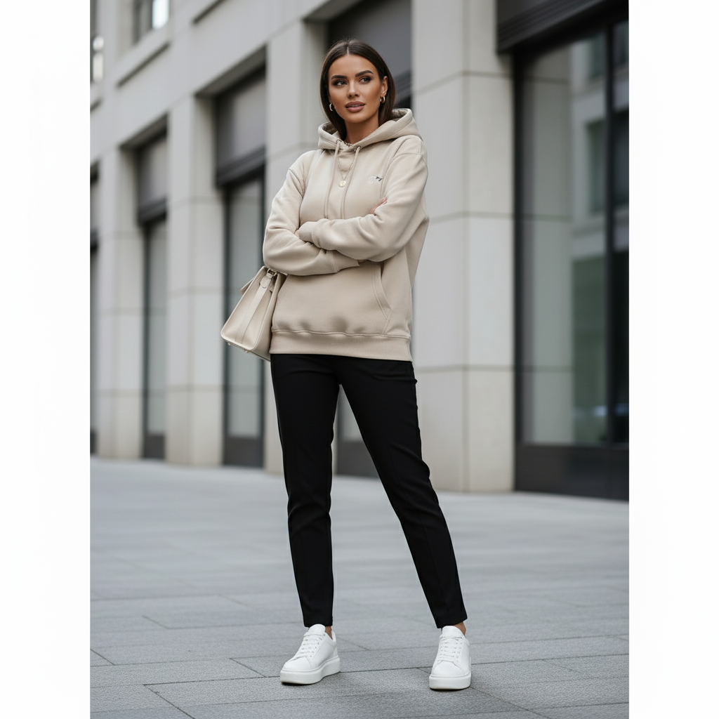 Unisex Soft Gray Heavyweight Hoodie With 2 Tone Rose