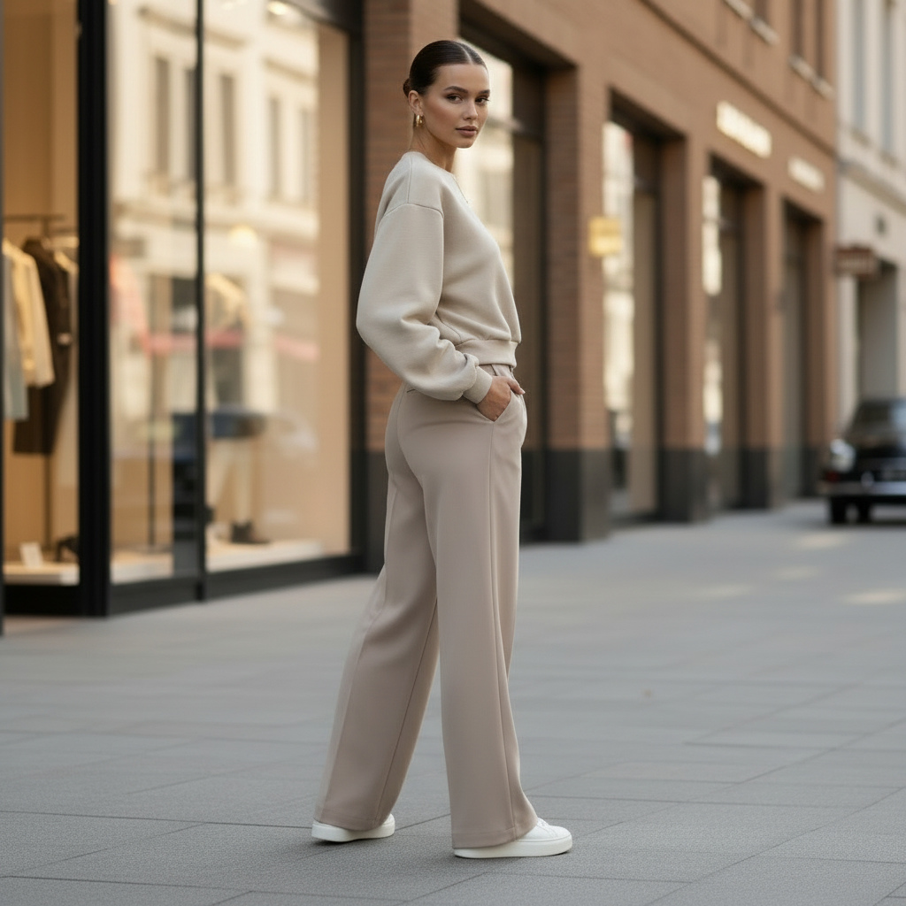 Beige Cropped Top With Rose