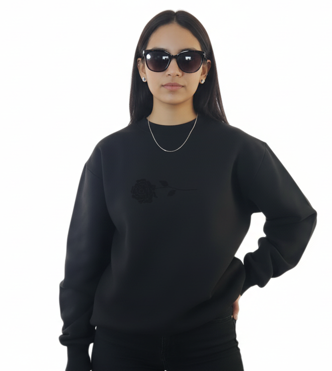Unisex Double Black Crewneck