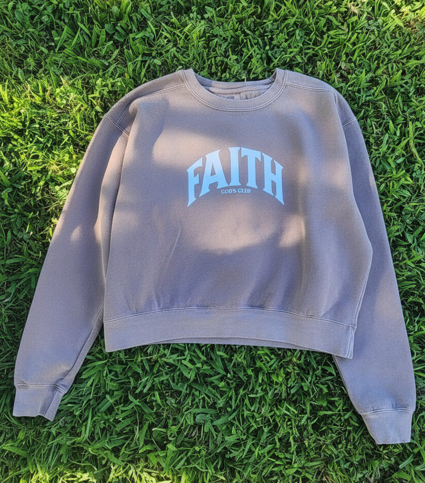 Women Espresso Mid Cropped Crewneck