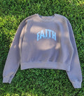 Women Espresso Mid Cropped Crewneck