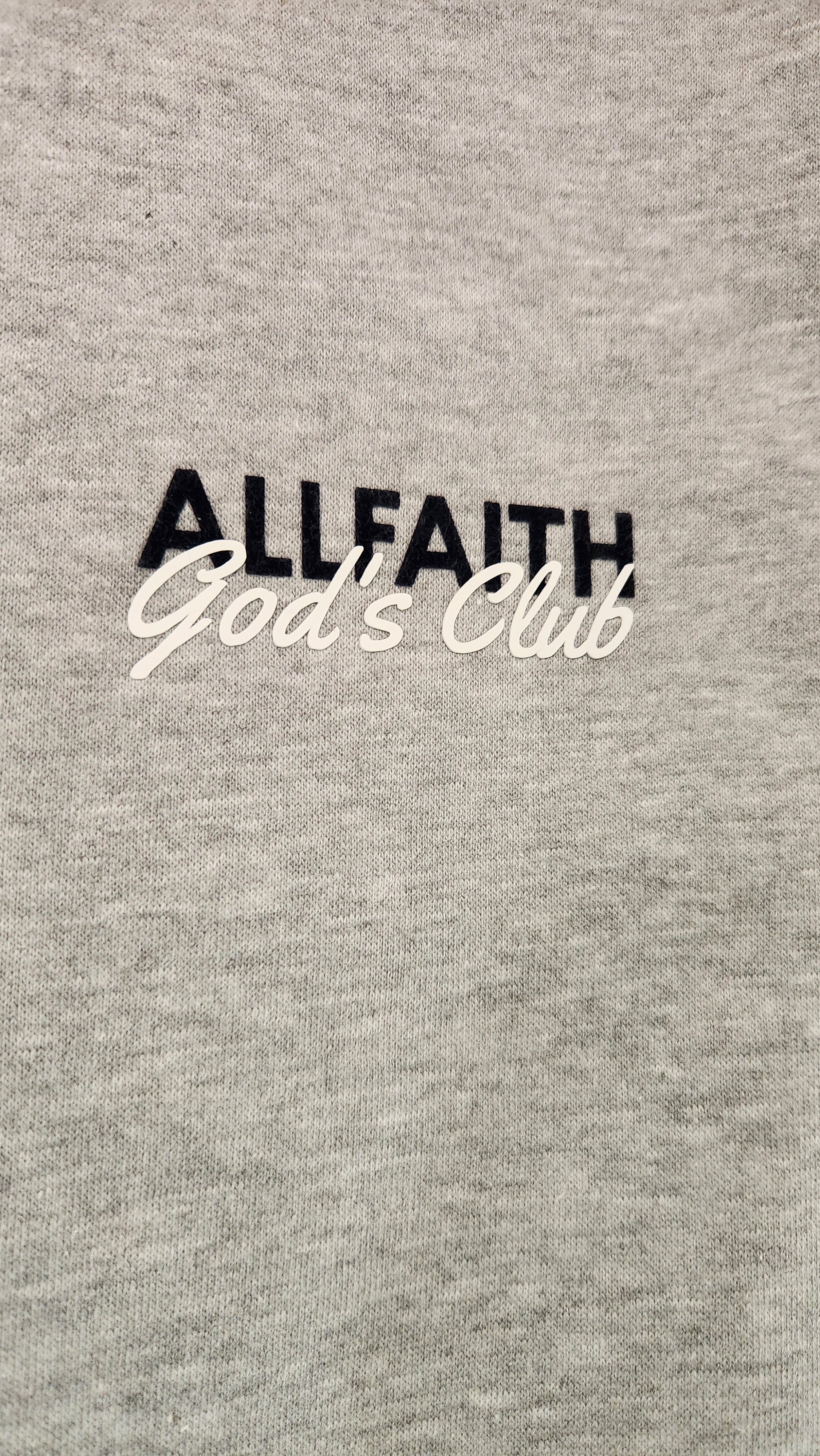 Unisex ALLFAITH GOD'S CLUB Grey Heather Crewneck