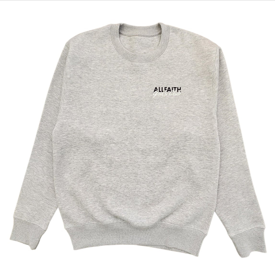 Unisex ALLFAITH GOD'S CLUB Grey Heather Crewneck