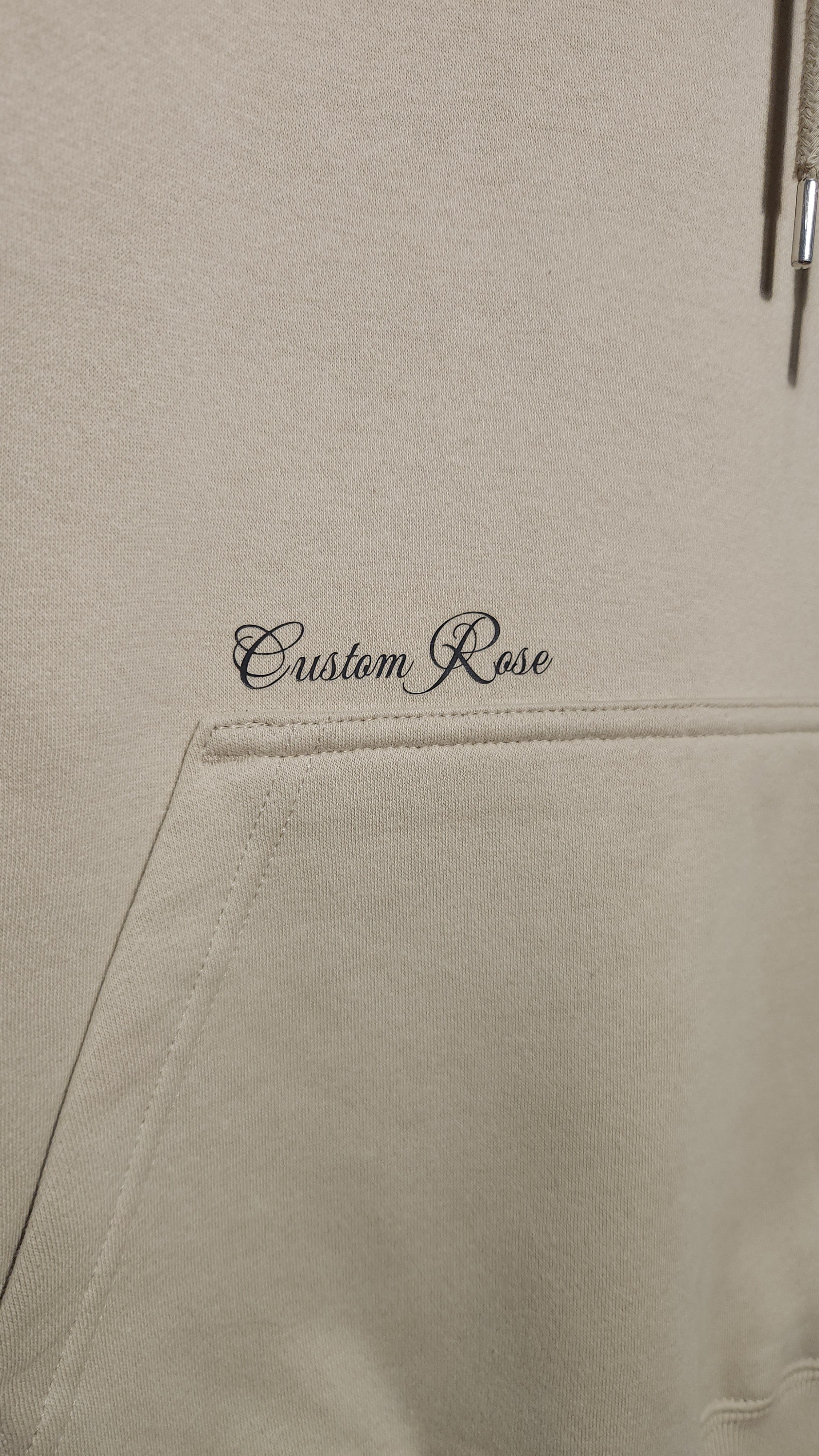 Unisex Soft Gray Heavyweight Hoodie With 2 Tone Rose