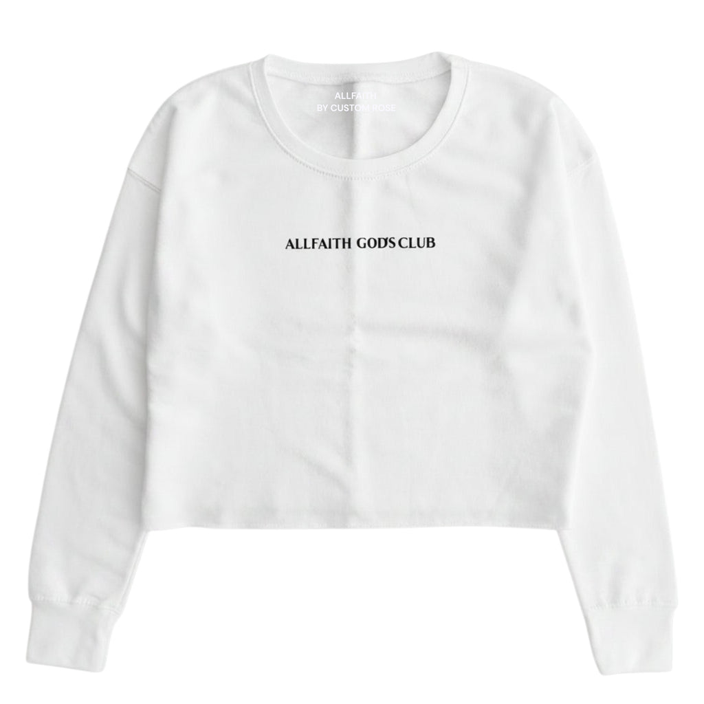 Women ALLFAITH GOD'S CLUB Cropped Sweatshirt