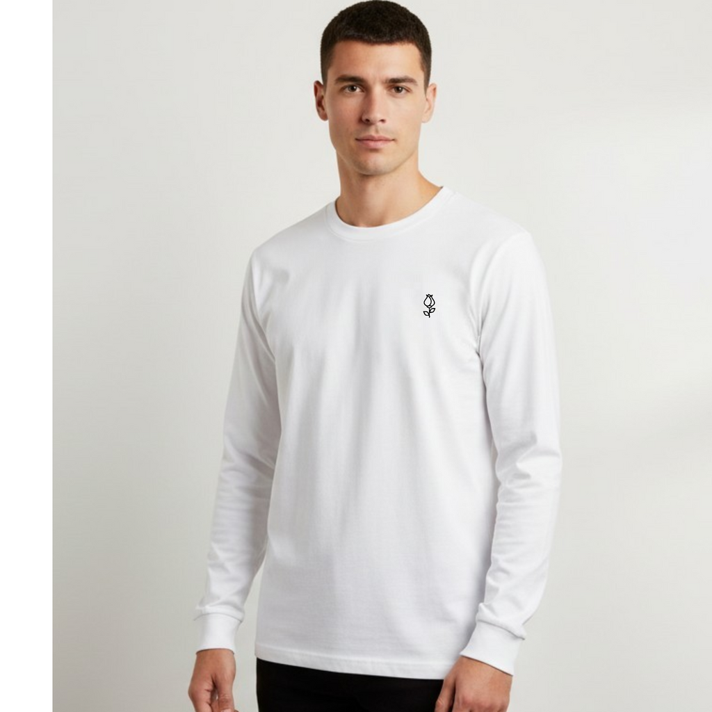 Unisex White Long Sleeve Shirt