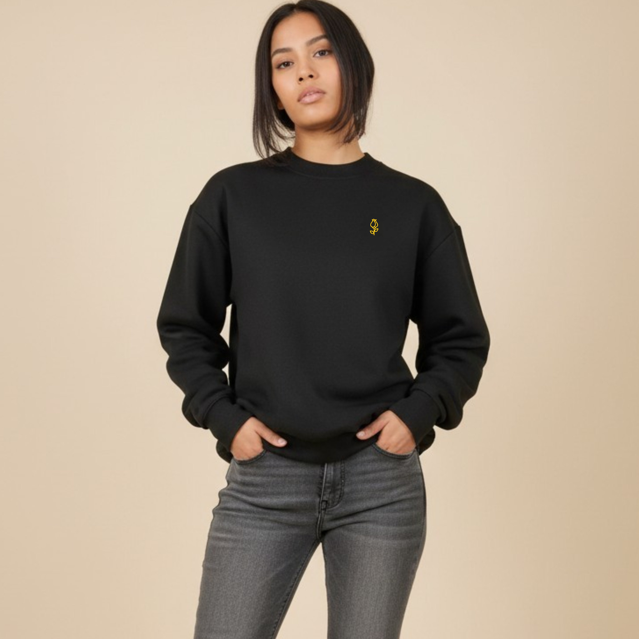 Unisex Yellow Rose Crewneck
