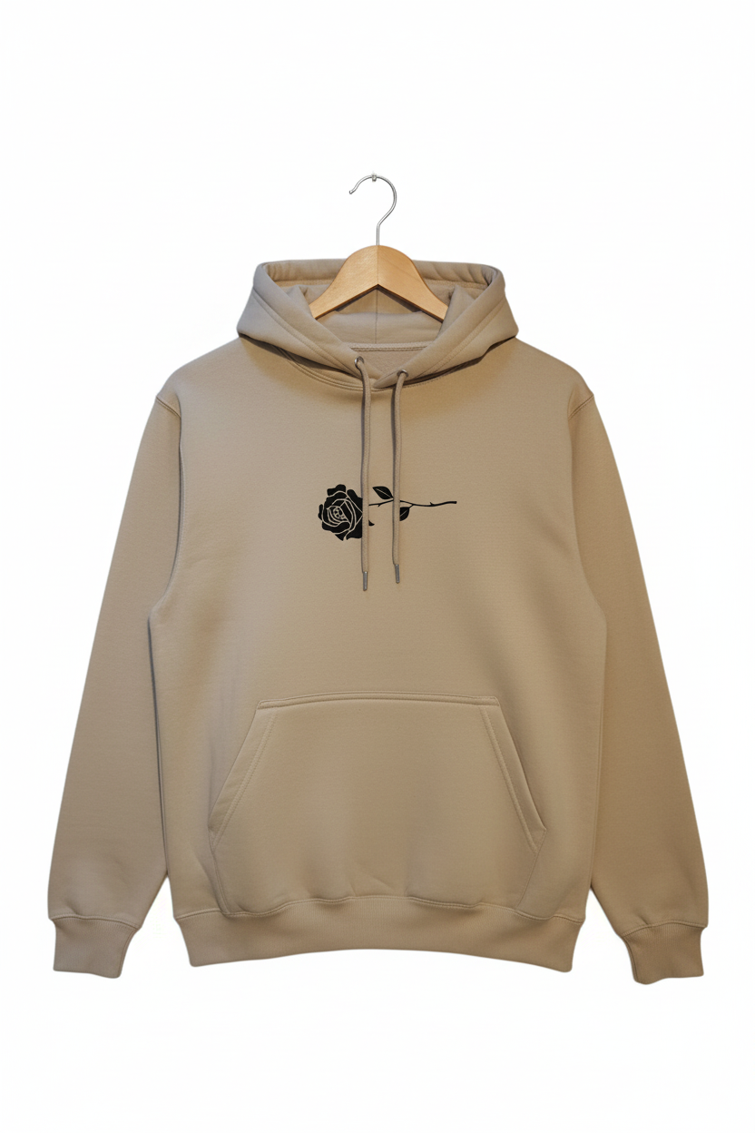 Unisex Beige Fleece Hoodie