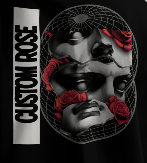 Black Heavyweight Hoodie With Graphic On The Back