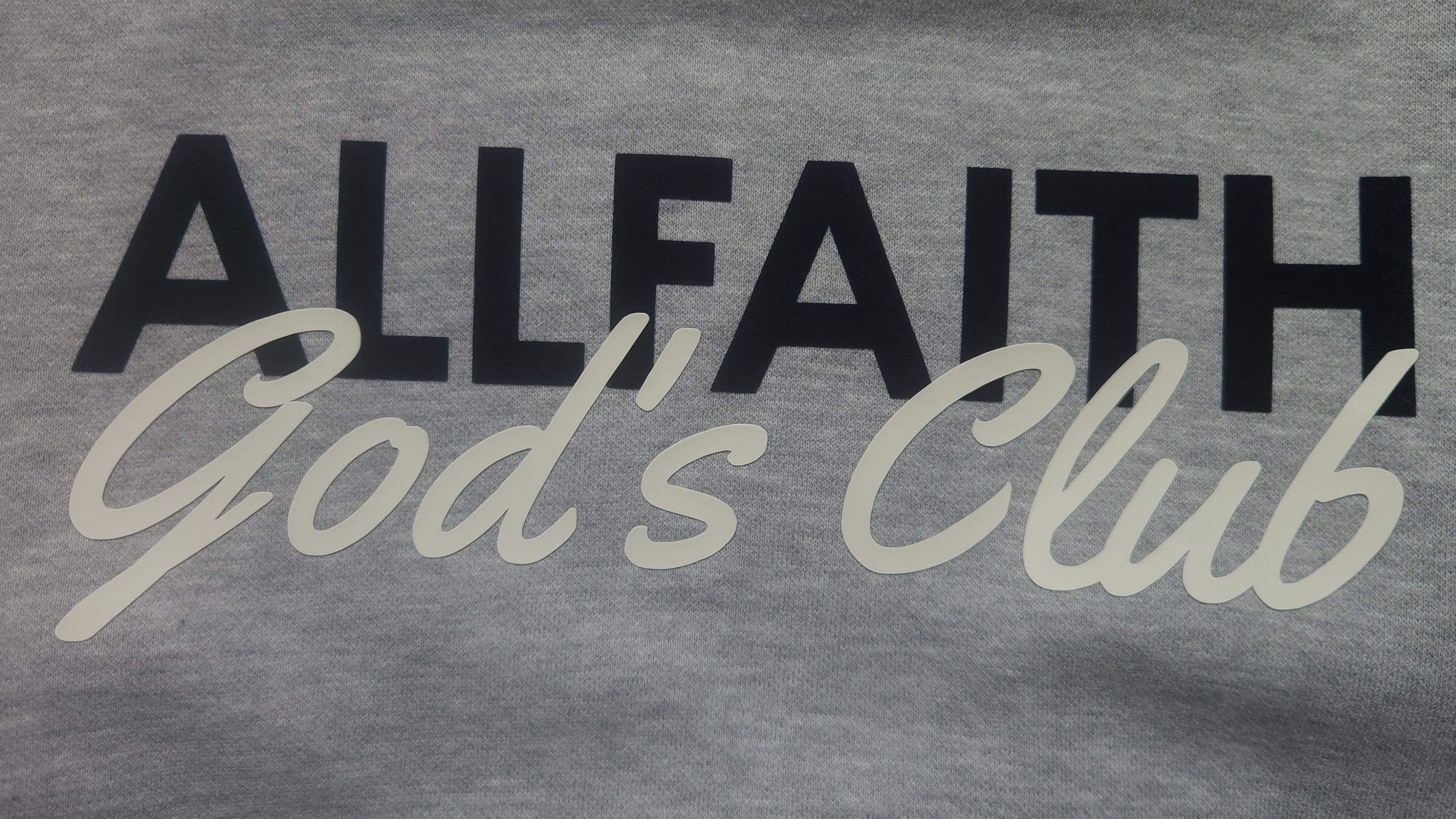 Unisex ALLFAITH GOD'S CLUB Grey Heather Crewneck