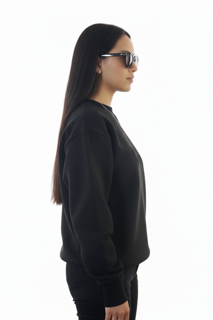Unisex Double Black Crewneck