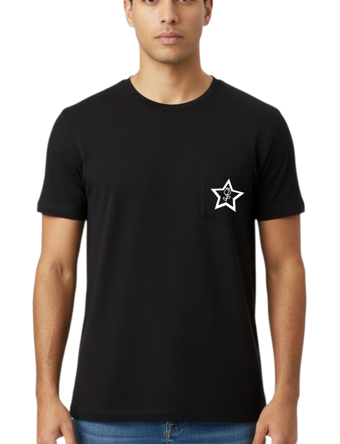 Unisex Rose In Star Black T-Shirt
