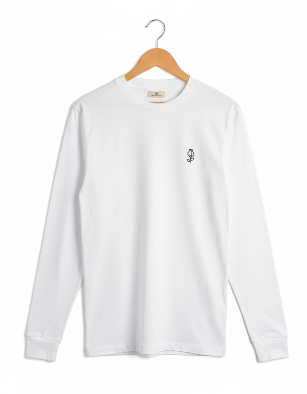 Unisex White Long Sleeve Shirt