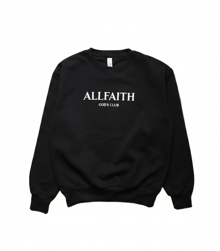 Unisex Jet Black ALLFAITH Crewneck