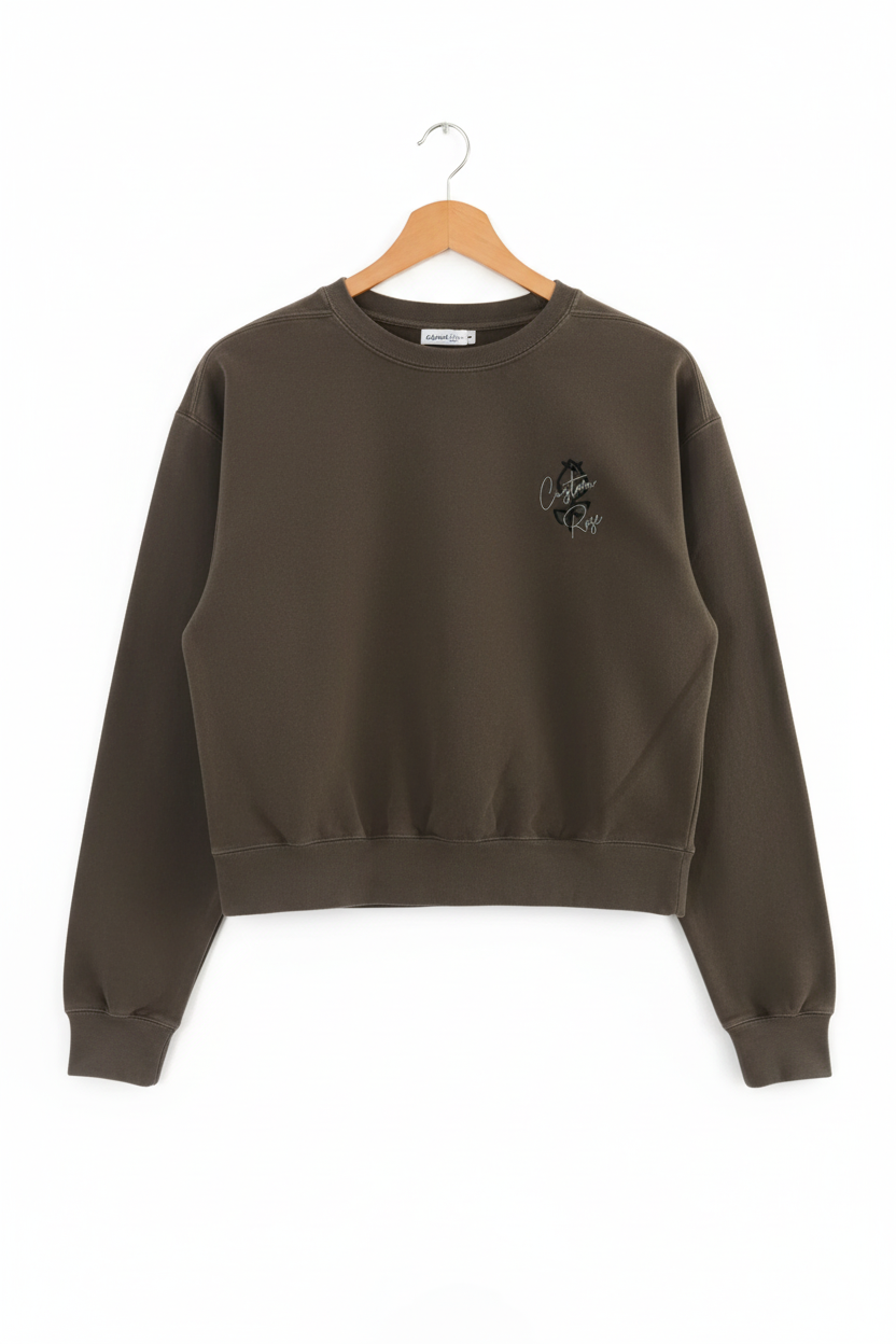 Women's Espresso Mid Cropped Crewneck