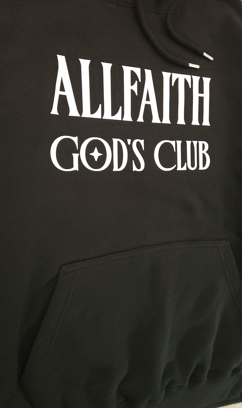Unisex ALLFAITH GOD'S CLUB Black Fleece Hoodie