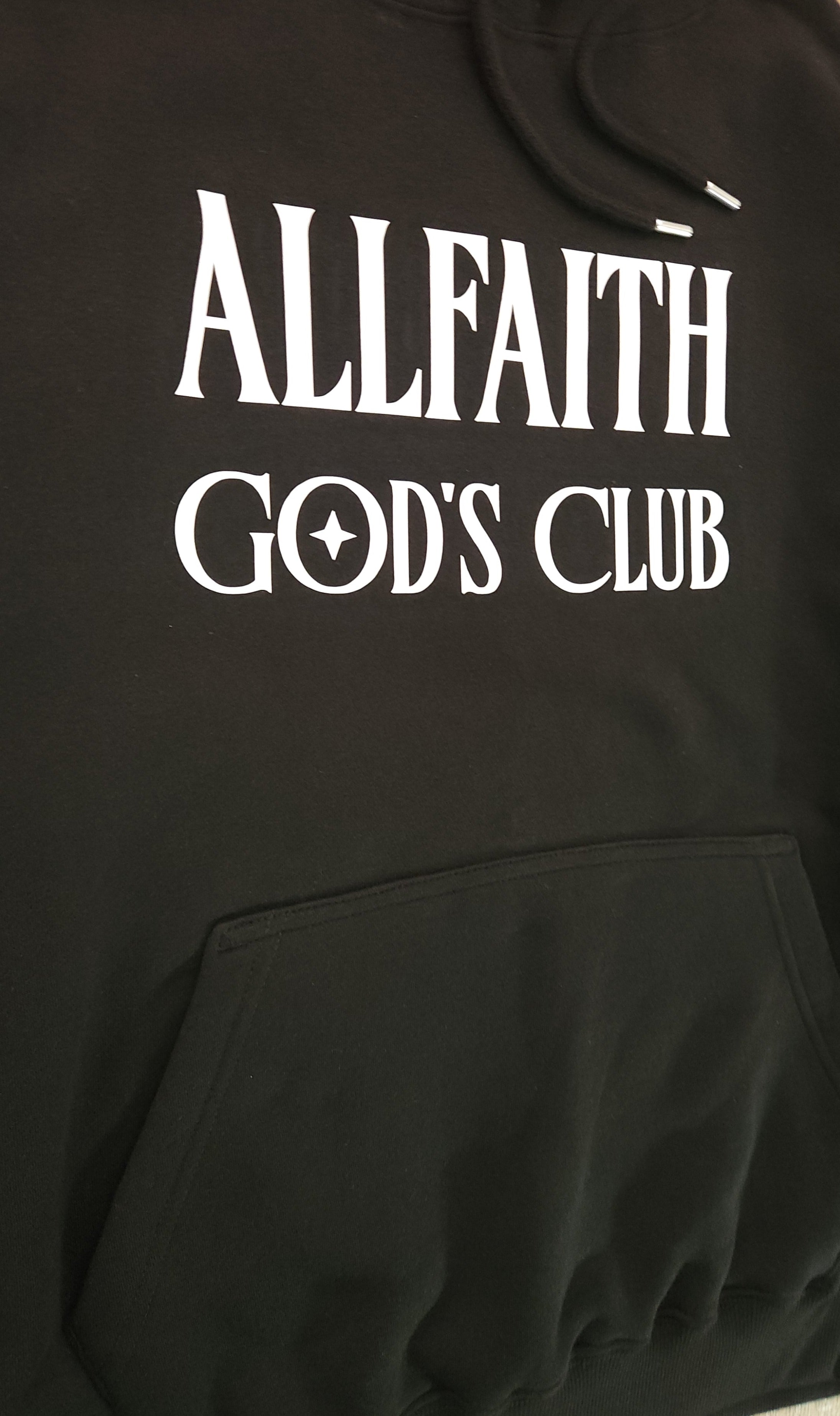 Unisex ALLFAITH GOD'S CLUB Black Fleece Hoodie