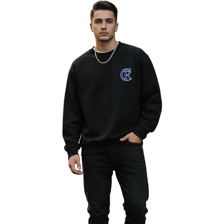 Unisex Black Crewneck