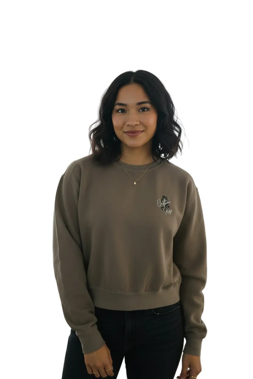 Women's Espresso Mid Cropped Crewneck