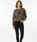Women's Espresso Mid Cropped Crewneck