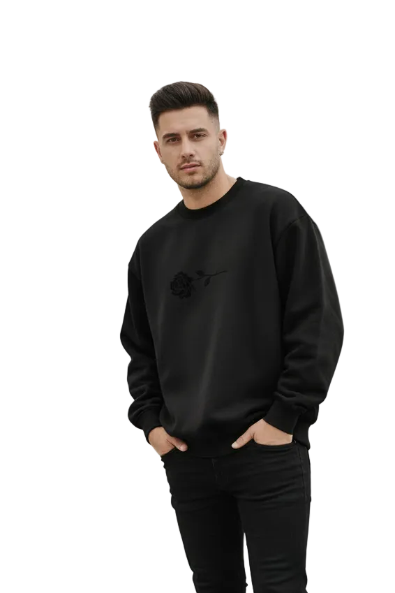 Unisex Double Black Crewneck