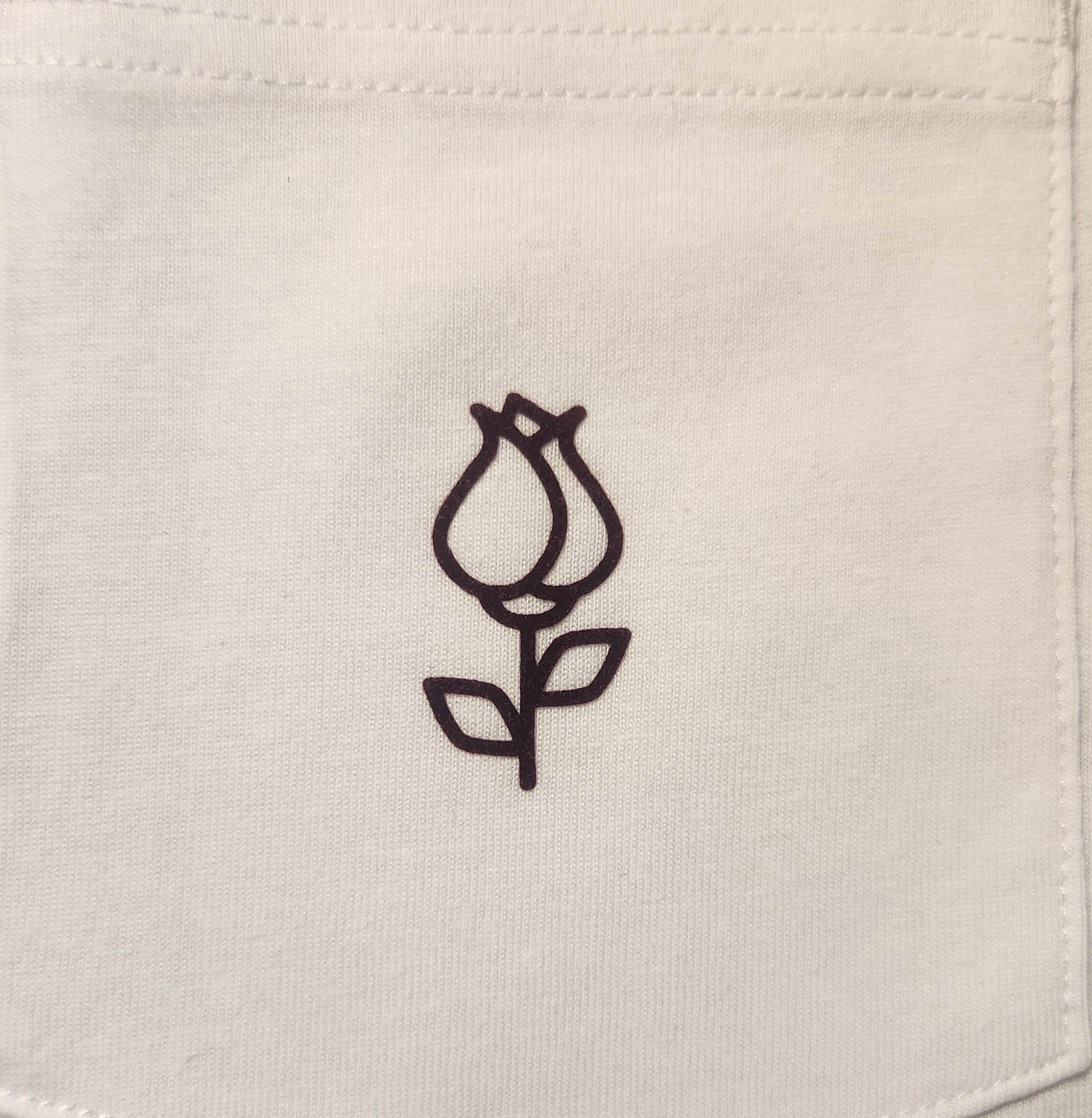 White T-Shirt With Burgundy Rose