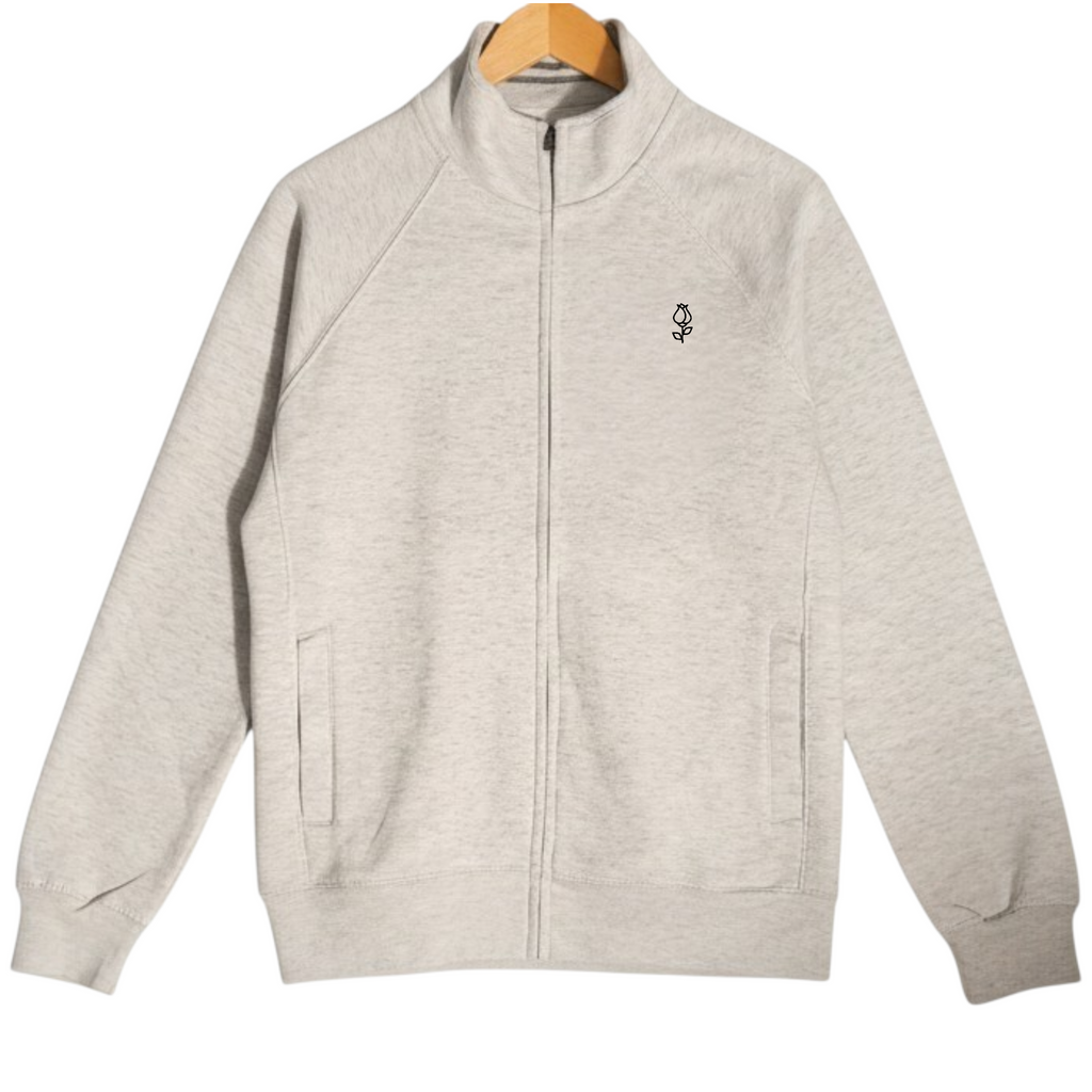 Unisex Oatmeal Fleece Track Jacket