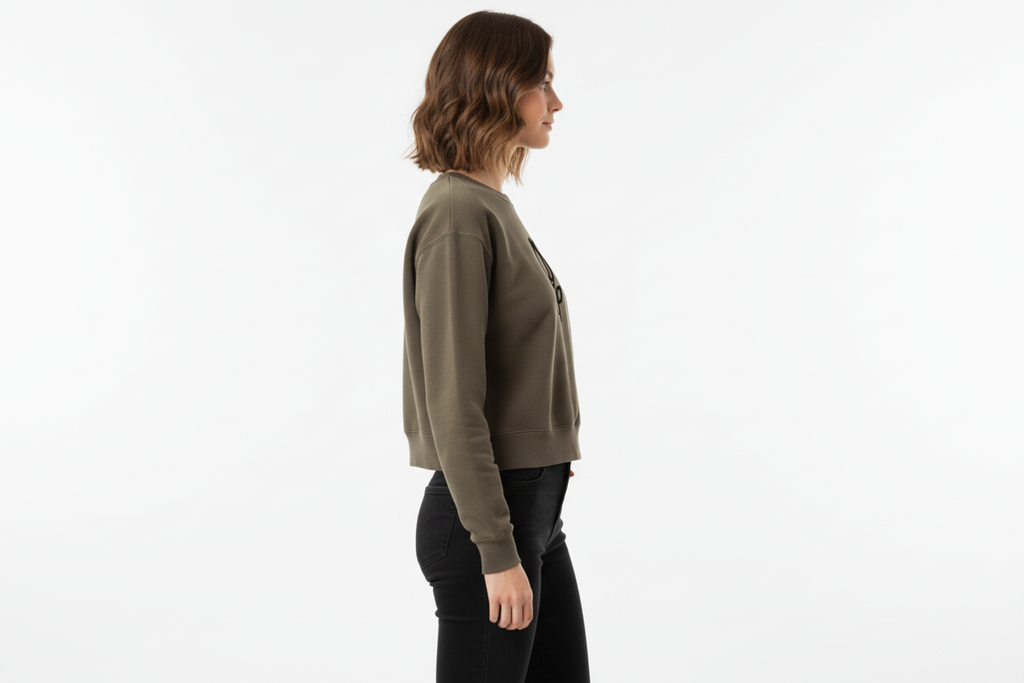 Women's Espresso Mid Cropped Crewneck