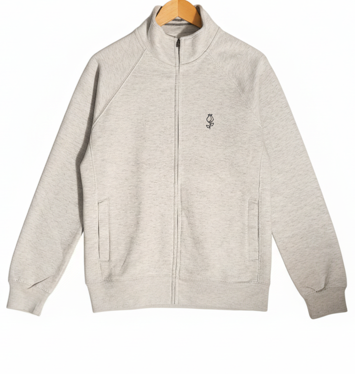 Unisex Oatmeal Fleece Track Jacket